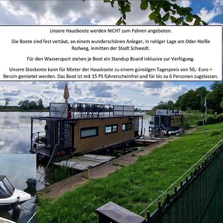 Hausboote Unteres Odertal Hausboot Kranich Hotel Schwedt Buitenkant foto