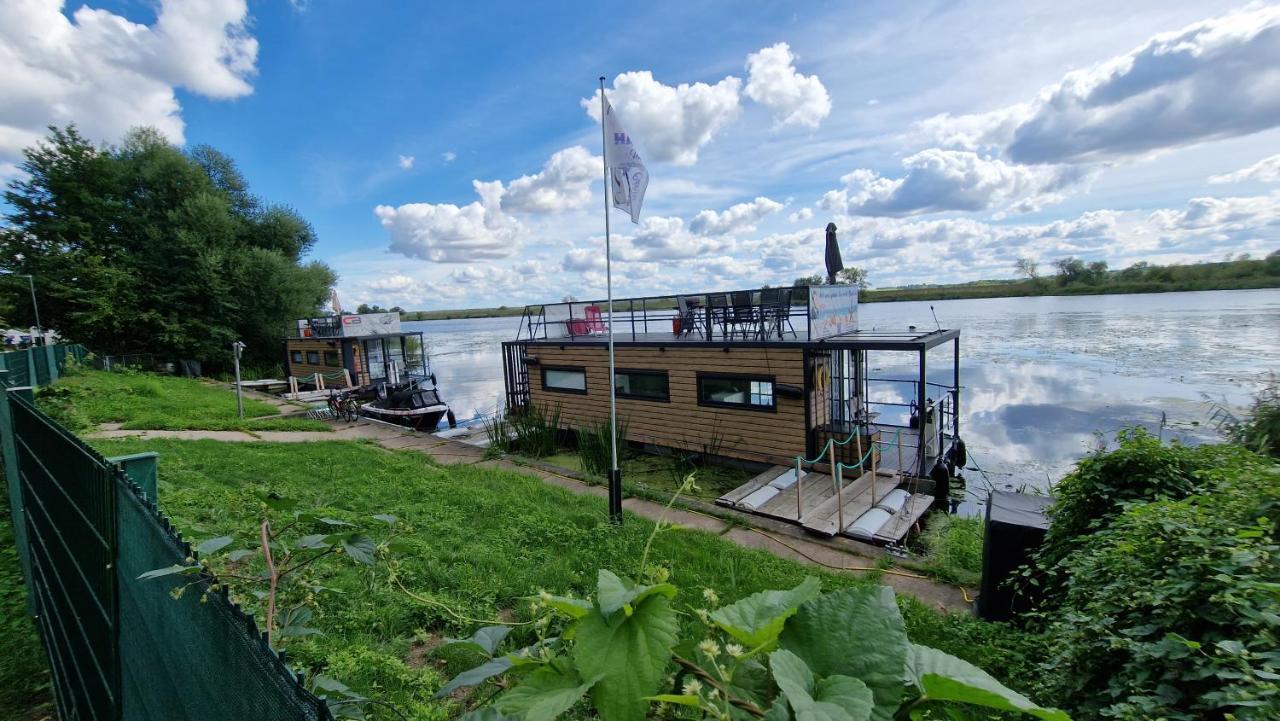 Hausboote Unteres Odertal Hausboot Kranich Hotel Schwedt Buitenkant foto